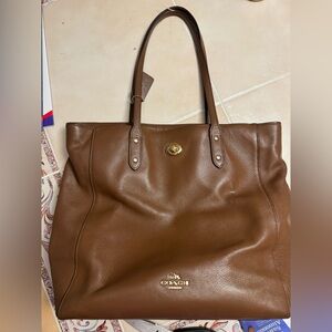 Coach Tan Leather Tote Bag